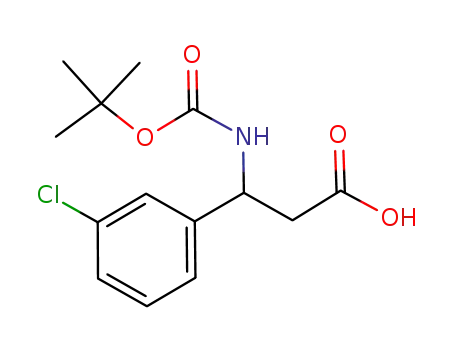 Molecular Structure of 284493-67-0 (3-TERT-BUTOXYCARBONYLAMINO-3-(3-CHLORO-PHENYL)-PROPIONIC ACID)
