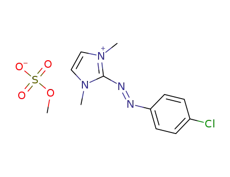 Molecular Structure of 63589-32-2 (2-[(E)-(4-chlorophenyl)diazenyl]-1,3-dimethyl-1H-imidazol-3-ium methyl sulfate)