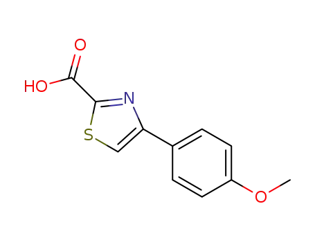 Molecular Structure of 123971-42-6 (2-Thiazolecarboxylic  acid,4-(4-methoxyphenyl)-)