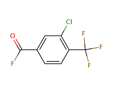 Molecular Structure of 320-62-7 (3-CHLORO-4-(TRIFLUOROMETHYL)BENZOYL FLUORIDE)