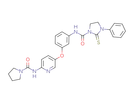 3-phenyl-N-(3-(6-(pyrrolidine-1-carboxamido)pyridin-3-yloxy)phenyl)-2-thioxoimidazolidine-1-carboxamide