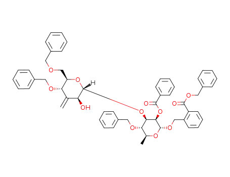 2'-(benzyloxycarbonyl)benzyl (4,6-di-O-benzyl-3-deoxy-3-methylene-α-D-arabino-hexopyranosyl)-(1->3)-2-O-benzoyl-4-O-benzyl-α-L-rhamnopyranoside