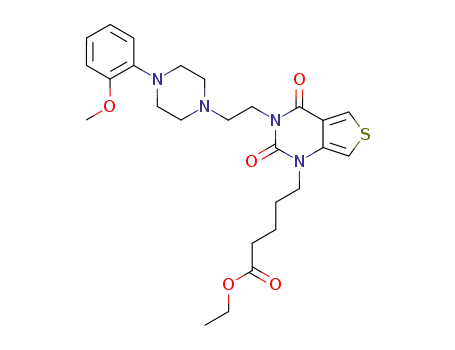 ethyl 5-[3-[2-[4-(2-methoxyphenyl)piperazin-1-yl]ethyl]-2,4-dioxothieno[3,4-d]pyrimidin-1-yl]pentanoate