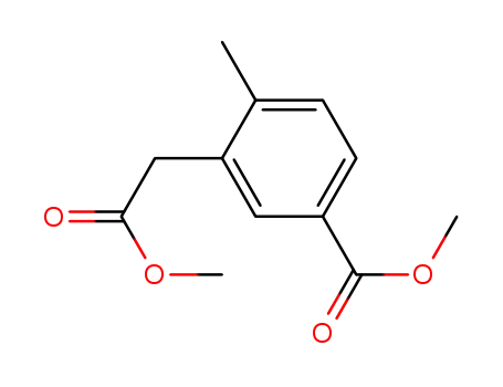 Molecular Structure of 1021535-35-2 (methyl 3-((methoxycarbonyl)methyl)-4-methylbenzoate)