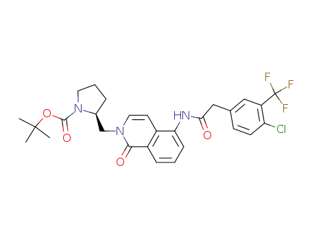 (S)-tert-butyl 2-((5-(2-(4-chloro-3-(trifluoromethyl)phenyl)acetamido)-1-oxoisoquinolin-2(1H)-yl)methyl)pyrrolidine-1-carboxylate