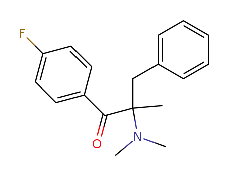 Molecular Structure of 119312-55-9 (1-Propanone, 2-(dimethylamino)-1-(4-fluorophenyl)-2-methyl-3-phenyl-)