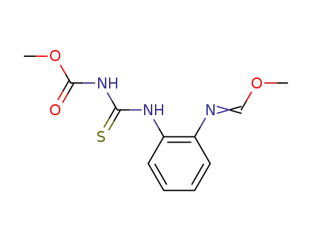 Molecular Structure of 54106-67-1 (Carbamic acid,
[[[2-[(methoxymethylene)amino]phenyl]amino]thioxomethyl]-, methyl
ester)