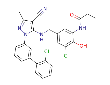 N-(3-chloro-5-(((1-(2'-chloro-[1,1'-biphenyl]-3-yl)-4-cyano-3-methyl-1H-pyrazol-5-yl)amino)methyl)-2-hydroxyphenyl)propionamide