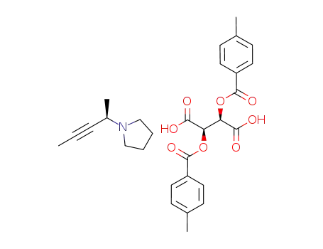 Molecular Structure of 911053-22-0 ((R)-1-(1-methyl-but-2-ynyl)-pyrrolidine di-p-toluoyl-L-tartaric acid salt)