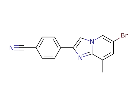 Molecular Structure of 864941-97-9 (2-(4-cyanophenyl)-6-bromo-8-methylimidazo[1,2-a]pyridine)