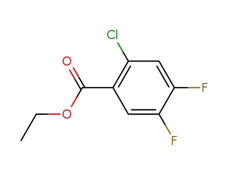 Molecular Structure of 128800-37-3 (Benzoic acid, 2-chloro-4,5-difluoro-, ethyl ester)