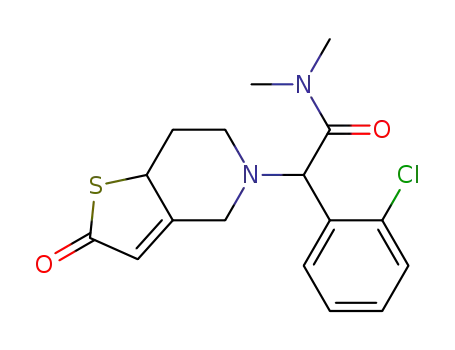 N,N-dimethyl alpha-(2-oxo 2,4,5,6,7,7a-hexahydro thieno [3,2-c] 5-pyridyl) (2-chloro phenyl)-acetamide