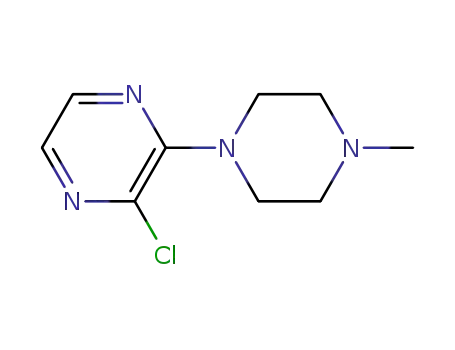 Molecular Structure of 313657-05-5 (1-(3-CHLORO-2-PYRAZINYL)-4-METHYLPIPERAZINE)