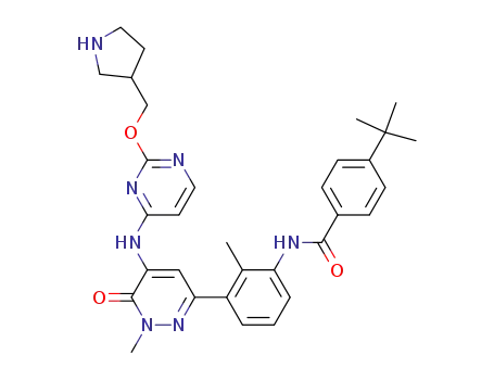 4-tert-butyl-N-(2-methyl-3-{1-methyl-6-oxo-5-[2-(pyrrolidin-3-ylmethoxy)-pyrimidin-4-ylamino]-1,6-dihydro-pyridazin-3-yl}-phenyl)-benzamide