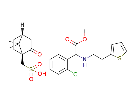 BENZENEACETIC ACID, 2-CHLORO-A-[[2-(2-THIENYL)ETHYL]AMINO]-, METHYL ESTER, (+)-, (1S)-7,7-DIMETHYL-2-OXOBICYCLO[2.2.1]HEPTANE-1-METHANESULFONATE