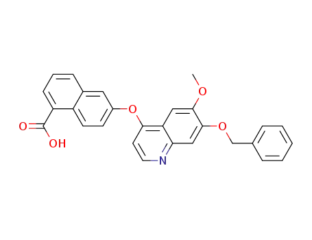 Molecular Structure of 1044676-75-6 (6-(7-(benzyloxy)-6-methoxyquinolin-4-yloxy)-1-naphthoic acid)