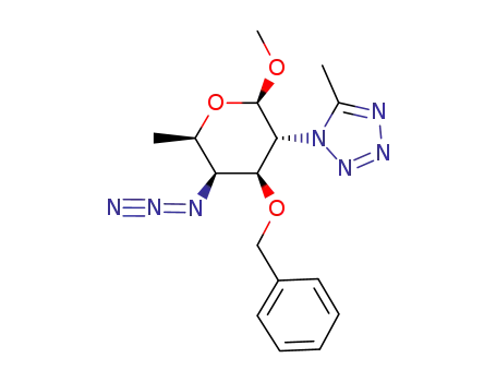 methyl 4-azido-3-O-benzyl-2,4,6-trideoxy-2-(1H-5-methyltetrazol-1-yl)-β-D-galactopyranoside