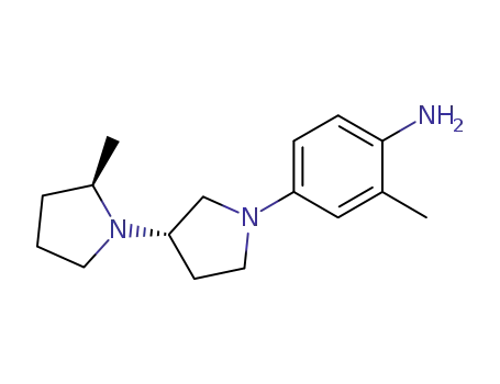 Molecular Structure of 1146415-75-9 (2-methyl-4-(2-(2R)-methyl-[1,3'(3'S)]bipyrrolidinyl-1'-yl)-phenylamine)