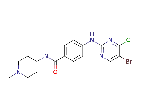 4-(5-bromo-4-chloro-pyrimidin-2-ylamino)-N-methyl-N-(1-methyl-piperidin-4-yl)-benzamide