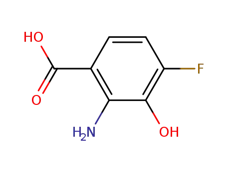 Molecular Structure of 7730-21-4 (4-fluoro-3-hydroxyanthranilic acid)