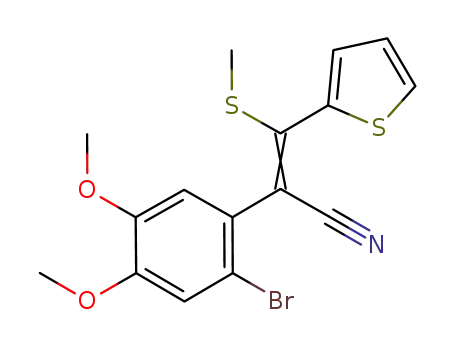 2-(2-bromo-4,5-dimethoxyphenyl)-3-(methylthio)-3-(thiophen-2-yl)acrylonitrile