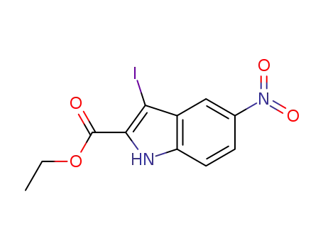 Molecular Structure of 494854-46-5 (2-(Ethoxycarbonyl)-3-iodo-5-nitro-1H-indole)