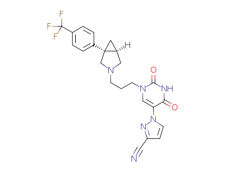 1-[2,4-dioxo-1-(3-{(1S,5R)-1-[4-(trifluoromethyl)phenyl]-3-azabicyclo[3.1.0]hex-3-yl}propyl)-1,2,3,4-tetrahydro-5-pyrimidinyl]-1H-pyrazole-3-carbonitrile