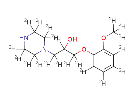 Molecular Structure of 1092805-04-3 (d20-1-(2-methoxy-phenoxy)-3-piperazin-1-yl-propan-2-ol)