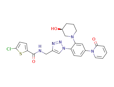 5-chloro-N-((1-(2-((S)-3-hydroxypiperidin-1-yl)-4-(2-oxopyridin-1(2H)-yl)phenyl)-1H-1,2,3-triazol-4-yl)methyl)thiophene-2-carboxamide