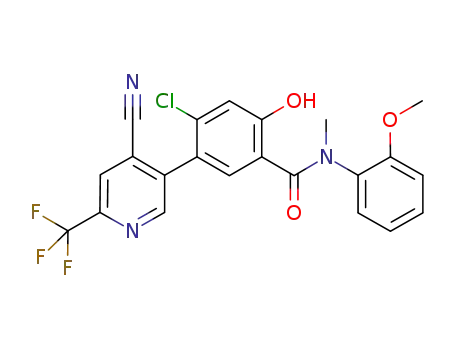 4-chloro-5-(4-cyano-6-trifluoromethyl-pyridin-3-yl)-2-hydroxy-N-(2-methoxy-phenyl)-N-methyl-benzamide