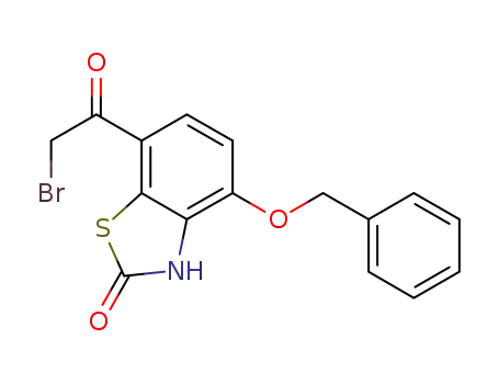 Molecular Structure of 662111-35-5 (2(3H)-Benzothiazolone, 7-(bromoacetyl)-4-(phenylmethoxy)-)