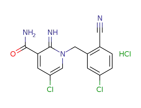 5-chloro-1-(5-chloro-2-cyanobenzyl)-2-imino-1,2-dihydropyridine-3-carboxamide monohydrochloride