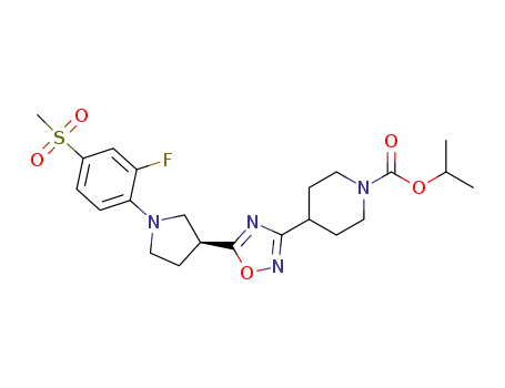(S)-isopropyl 4-(5-(1-(2-fluoro-4-(methylsulfonyl)phenyl)pyrrolidin-3-yl)-1,2,4-oxadiazol-3-yl)piperidine-1-carboxylate