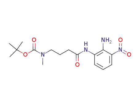 Molecular Structure of 1075748-33-2 ([3-(2-amino-3-nitrophenylcarbamoyl)propyl]methylcarbamic acid tert.-butyl ester)
