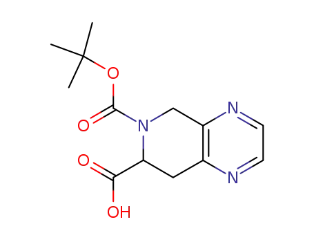 Molecular Structure of 264623-57-6 (6-(TERT-BUTOXYCARBONYL)-5,6,7,8-TETRAHYDROPYRIDO[3,4-B]PYRAZINE-7-CARBOXYLIC ACID)