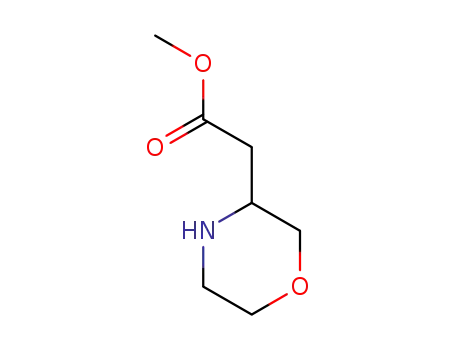 Molecular Structure of 1217976-31-2 ((R)-Methyl 2-(morpholin-3-yl)acetate )