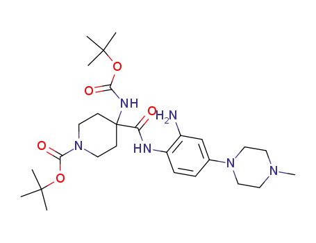 tert-butyl 4-(2-amino-4-(4-methylpiperazin-1-yl)phenylcarbamoyl)-4-(tert-butoxycarbonylamino)piperidine-1-carboxylate