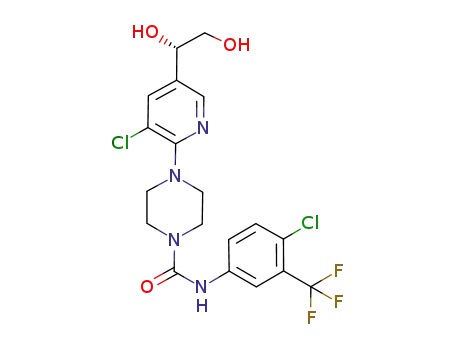 (S)-N-(4-chloro-3-trifluoromethylphenyl)-4-(3-chloro-5-(1,2-dihydroxyethyl)pyridin-2-yl)piperazine-1-carboxamide