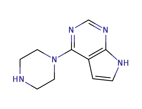 Molecular Structure of 252722-52-4 (4-(1-PIPERAZINYL)-1H-PYRROLO[2,3-D]PYRIMIDINE)