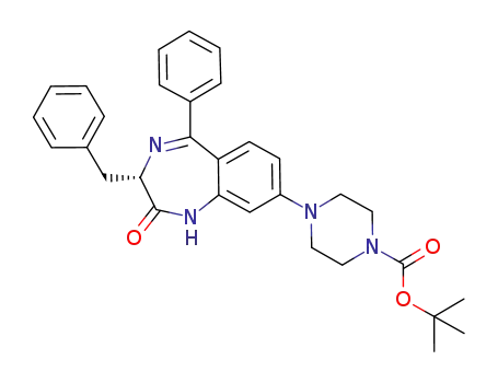 3-(phenylmethyl)-5-phenyl-8-(4-(tert-butoxycarbonyl)piperazin-1-yl)-1,3-dihydrobenzo[e][1,4]diazepin-2-one