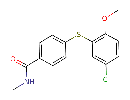Molecular Structure of 847148-35-0 (Benzamide, 4-[(5-chloro-2-methoxyphenyl)thio]-N-methyl-)