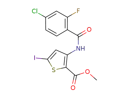 methyl 3-{[(4-chloro-2-fluorophenyl)carbonyl]amino}-5-iodo-2-thiophenecarboxylate