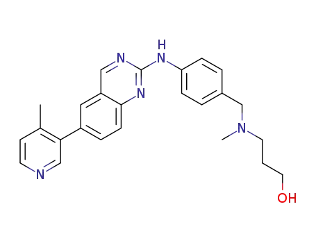 Molecular Structure of 1032573-93-5 (3-[methyl(4-{[6-(4-methylpyridin-3-yl)quinazolin-2-yl]amino}benzyl)amino]propan-1-ol)