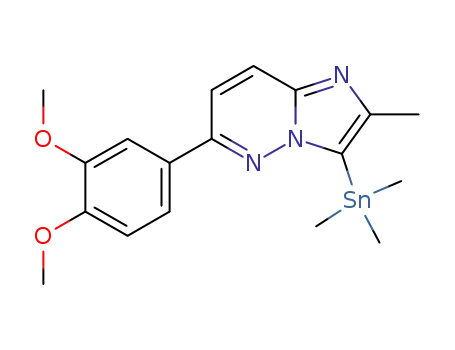 6-(3,4-dimethoxy-phenyl)-2-methyl-3-trimethylstannanyl-imidazo[1,2-b]pyridazine