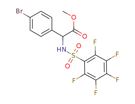 Molecular Structure of 1049837-69-5 (methyl 2-(4-bromophenyl)-2-(2,3,4,5,6-pentafluorophenylsulfonamido)acetate)