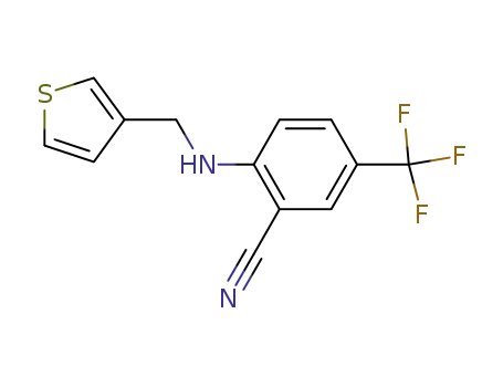Molecular Structure of 1154603-03-8 (2-[(thiophen-3-yl-methyl)amino]-5-trifluoromethylbenzonitrile)