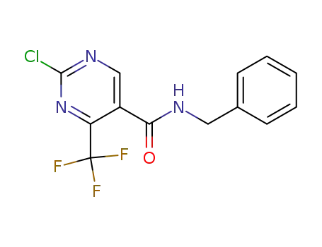 Molecular Structure of 188780-95-2 (5-Pyrimidinecarboxamide,
2-chloro-N-(phenylmethyl)-4-(trifluoromethyl)-)
