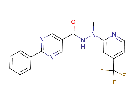 2-phenyl-pyrimidine-5-carboxylic acid N'-methyl-N'-[5-trifluoromethyl-pyridin-2-yl]-hydrazide