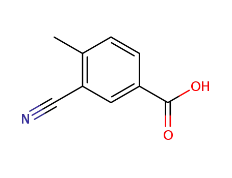 Molecular Structure of 138642-93-0 (Benzoic acid, 3-cyano-4-methyl-)