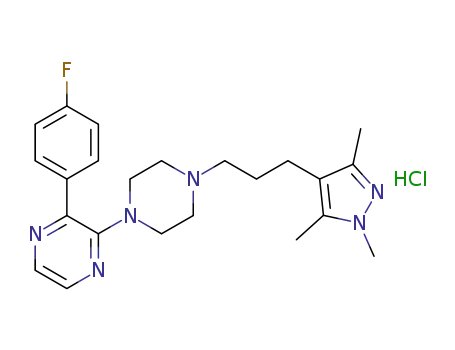 3'-(4-fluorophenyl)-4-[3-(1,3,5-trimethyl-1H-pyrazol-4-yl)-propyl]-3,4,5,6-tetrahydro-2H-[1,2']bipyrazine hydrochloride